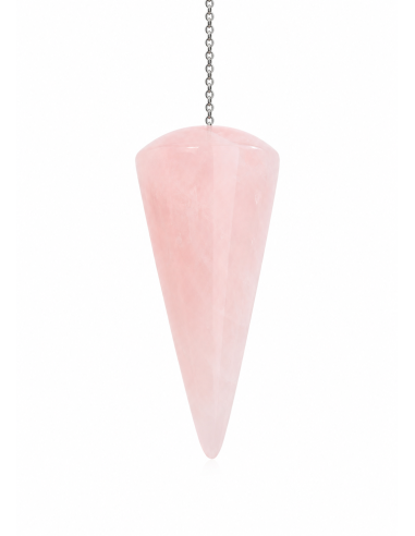 Pendule conique lisse en quartz rose - Harmonisez votre énergie pour la divination