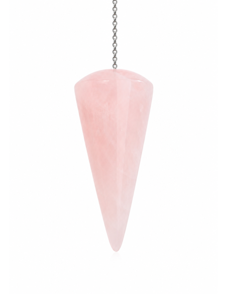 Pendule conique lisse en quartz rose - Harmonisez votre énergie pour la divination
