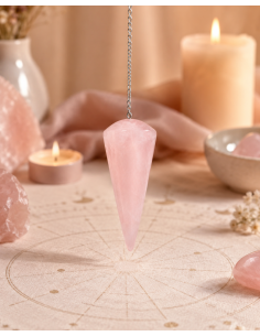 Pendule conique lisse en quartz rose - Harmonisez votre énergie pour la divination 2