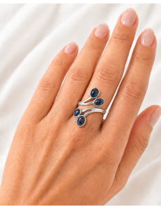 Bague réglable en Argent et Piétersite 2