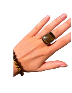 Photo de Bague auto-réglable en Oeil de tigre - encens.business - Boutique ésotérique en ligne - vente de Bague auto-réglable en Oeil  2