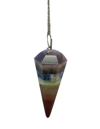 Photo de Pendule conique pierre des 7 chakras - encens.business - Boutique ésotérique en ligne - vente de Pendule conique pierre des 7
