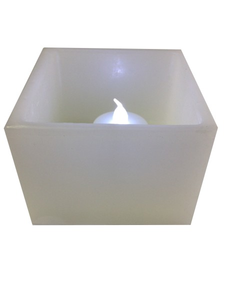 Photo de Photophore carré avec LED - encens.business - Boutique ésotérique en ligne - vente de Photophore carré avec LED