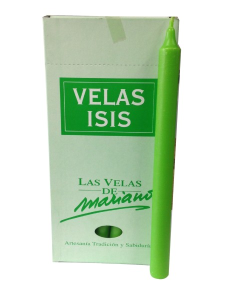 Photo de Velas Isis I vert fluo - encens.business - Boutique ésotérique en ligne - vente de Velas Isis I vert fluo