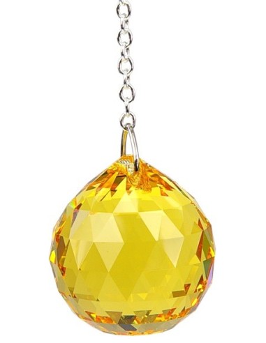 Photo de Suspension boule à facettes jaune - encens.business - Boutique ésotérique en ligne - vente de Suspension boule à facettes jau