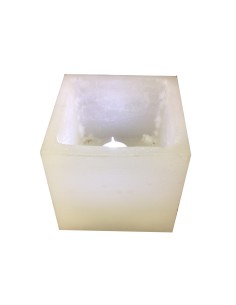 Photo de Photophore carré en cire naturelle - encens.business - Boutique ésotérique en ligne - vente de Photophore carré en cire natur