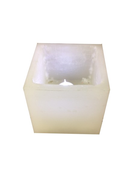 Photo de Photophore carré en cire naturelle - encens.business - Boutique ésotérique en ligne - vente de Photophore carré en cire natur