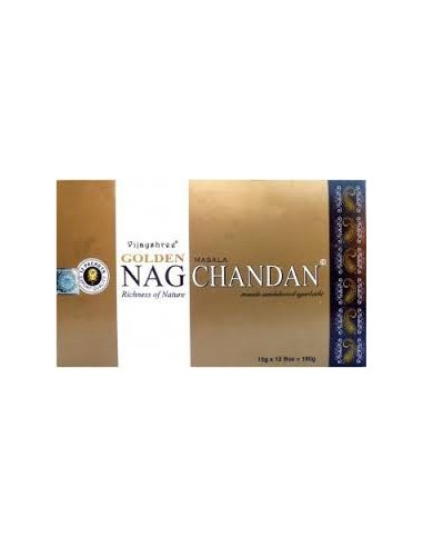 Photo de Boite d'encens 12 étuis de 15 grammes GOLDEN NAG CHANDAN - encens.business - Boutique ésotérique en ligne - vente de Boite d'