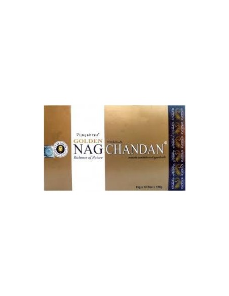 Photo de Boite d'encens 12 étuis de 15 grammes GOLDEN NAG CHANDAN - encens.business - Boutique ésotérique en ligne - vente de Boite d'