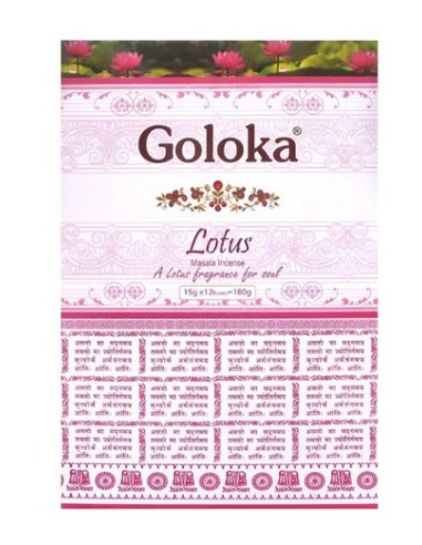 Photo de Boite d'encens 12 étuis de 15 grammes GOLOKA LOTUS - encens.business - Boutique ésotérique en ligne - vente de Boite d'encens