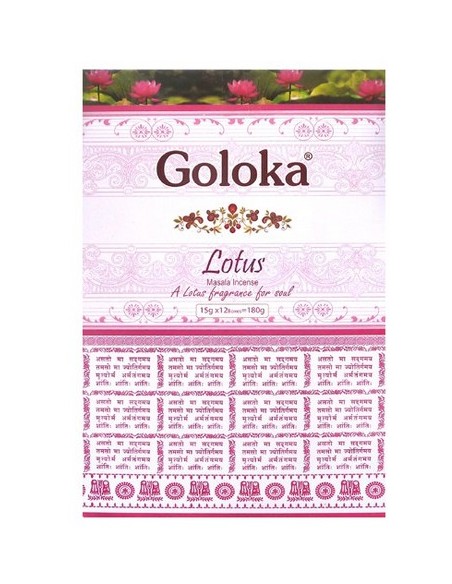 Photo de Boite d'encens 12 étuis de 15 grammes GOLOKA LOTUS - encens.business - Boutique ésotérique en ligne - vente de Boite d'encens