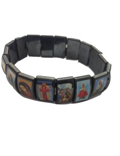 Photo de Gourmette des Saints en hématite - encens.business - Boutique ésotérique en ligne - vente de Gourmette des Saints en hématite