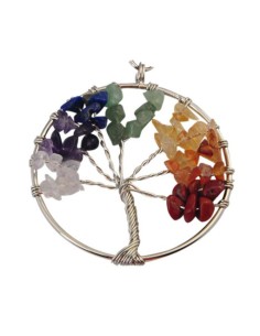 Photo de Pendentif arbre de vie avec véritables pierres 7 CHAKRAS - encens.business - Boutique ésotérique en ligne - vente de Pendenti