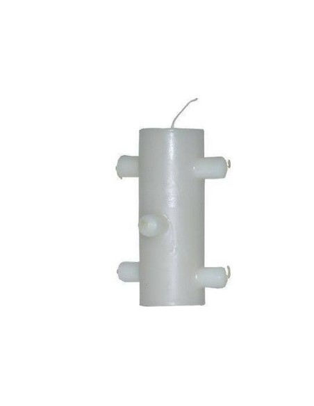 Photo de Bougie des 7 mèches  grand modèle blanche - encens.business - Boutique ésotérique en ligne - vente de Bougie des 7 mèches  gr