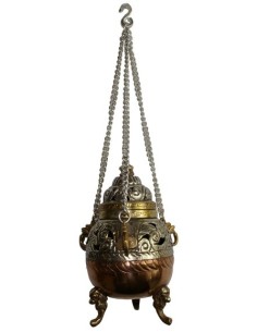 Photo de Encensoir tibétain en cuivre antique avec chaine - encens.business - Boutique ésotérique en ligne - vente de Encensoir tibéta