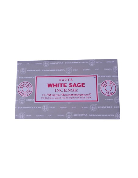 Photo de Boite d'encens 12 étuis de 15 grammes SATYA WHITE SAGE - encens.business - Boutique ésotérique en ligne - vente de Boite d'en