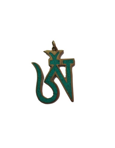 Photo de Amulette tibétaine OM sanskrit turquoise - encens.business - Boutique ésotérique en ligne - vente de Amulette tibétaine OM sa