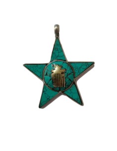 Photo de Amulette étoile émail poudre de turquoise - encens.business - Boutique ésotérique en ligne - vente de Amulette étoile émail p