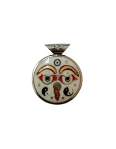 Photo de Amulette double en émail masque de Bouddha - encens.business - Boutique ésotérique en ligne - vente de Amulette double en éma