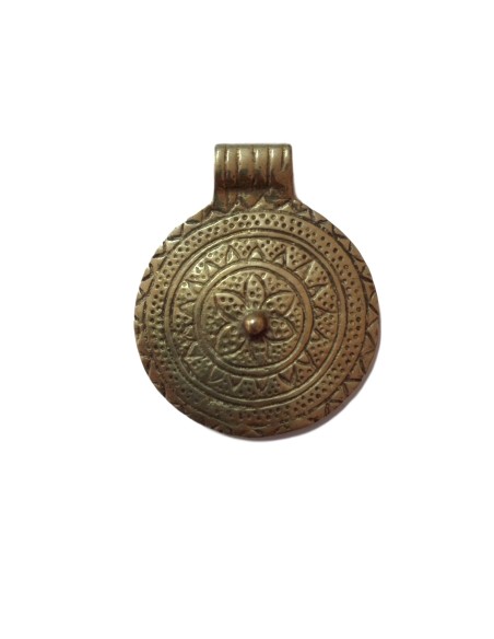 Photo de Amulette fleur de lotus en métal doré petit modèle - encens.business - Boutique ésotérique en ligne - vente de Amulette fleur