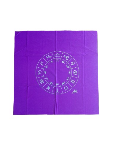 Photo de Tapis de tirage de cartomancie violet Zodiac - encens.business - Boutique ésotérique en ligne - vente de Tapis de tirage de c