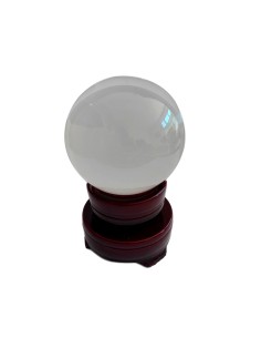 Photo de Boule de cristal de 7 cm avec support en bois - encens.business - Boutique ésotérique en ligne - vente de Boule de cristal de