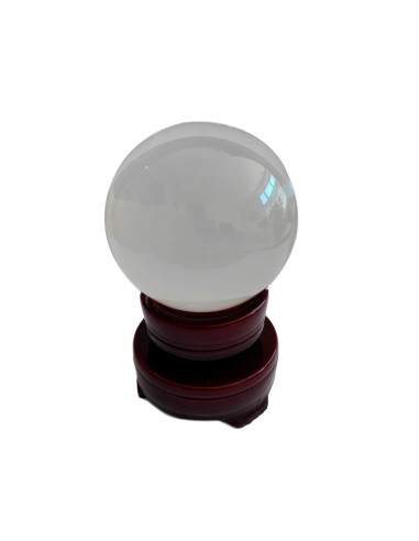 Photo de Boule de cristal de 7 cm avec support en bois - encens.business - Boutique ésotérique en ligne - vente de Boule de cristal de