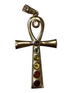 Photo de Pendentif 7 chakras croix Ankh - encens.business - Boutique ésotérique en ligne - vente de Pendentif 7 chakras croix Ankh