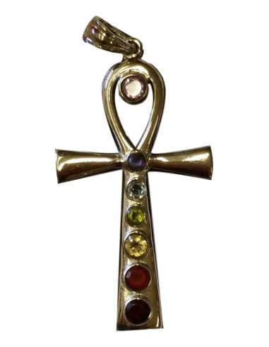 Photo de Pendentif 7 chakras croix Ankh - encens.business - Boutique ésotérique en ligne - vente de Pendentif 7 chakras croix Ankh
