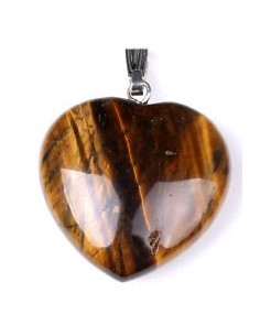 Photo de Pendentif Coeur en oeil de tigre - encens.business - Boutique ésotérique en ligne - vente de Pendentif Coeur en oeil de tigre