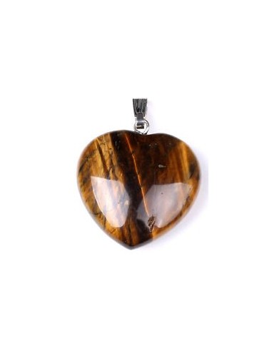 Photo de Pendentif Coeur en oeil de tigre - encens.business - Boutique ésotérique en ligne - vente de Pendentif Coeur en oeil de tigre