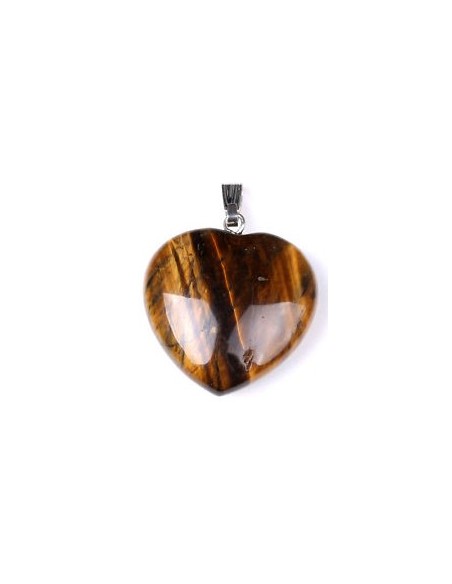 Photo de Pendentif Coeur en oeil de tigre - encens.business - Boutique ésotérique en ligne - vente de Pendentif Coeur en oeil de tigre