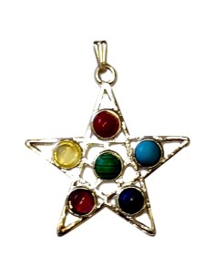 Photo de Pendentif 7 chakras Etoile - encens.business - Boutique ésotérique en ligne - vente de Pendentif 7 chakras Etoile
