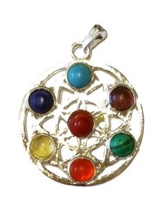 Photo de Pendentif 7 chakras Fleur - encens.business - Boutique ésotérique en ligne - vente de Pendentif 7 chakras Fleur