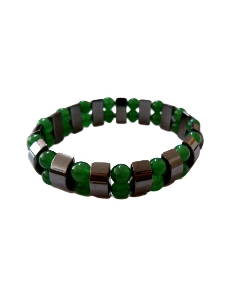 Photo de Gourmette magnétique en hématite et aventurine - encens.business - Boutique ésotérique en ligne - vente de Gourmette magnétiq