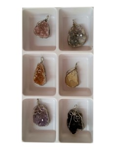 Photo de lot de pendentifs druses variées enchassés - encens.business - Boutique ésotérique en ligne - vente de lot de pendentifs drus