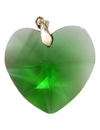 Photo de Pendentif Coeur en cristal vert type Swarovski - encens.business - Boutique ésotérique en ligne - vente de Pendentif Coeur en