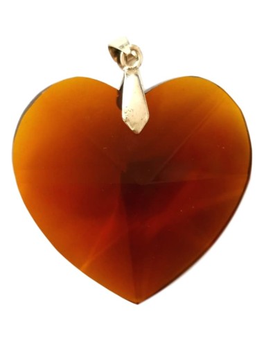 Photo de Pendentif Coeur en cristal marron type Swarovski - encens.business - Boutique ésotérique en ligne - vente de Pendentif Coeur 