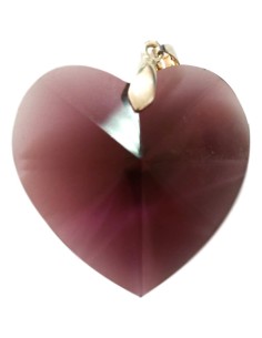 Photo de Pendentif Coeur en cristal violet type Swarovski - encens.business - Boutique ésotérique en ligne - vente de Pendentif Coeur 