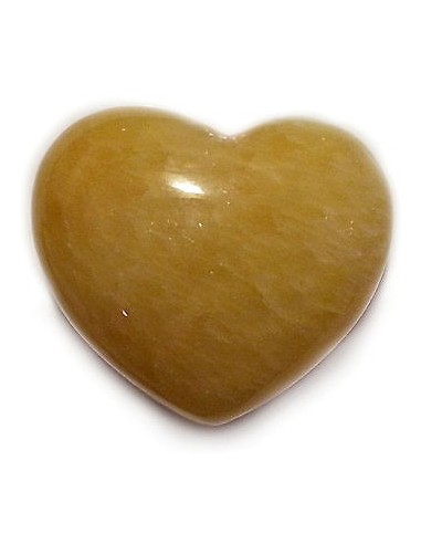Photo de Coeur en calcédoine jaune 4cm - encens.business - Boutique ésotérique en ligne - vente de Coeur en calcédoine jaune 4cm