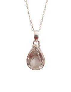 Photo de Pendentif cerclé en argent et cristal faceté avec sa chaîne - encens.business - Boutique ésotérique en ligne - vente de Pende
