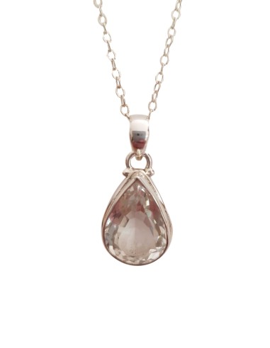 Photo de Pendentif cerclé en argent et cristal faceté avec sa chaîne - encens.business - Boutique ésotérique en ligne - vente de Pende