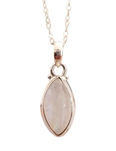 Photo de Pendentif cerclé en argent et pierre de lune avec sa chaîne - encens.business - Boutique ésotérique en ligne - vente de Pende