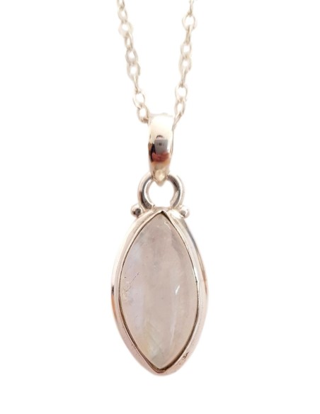 Photo de Pendentif cerclé en argent et pierre de lune avec sa chaîne - encens.business - Boutique ésotérique en ligne - vente de Pende