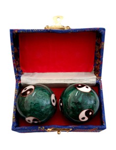 Photo de Coffret boules de relaxation yin yang vertes - encens.business - Boutique ésotérique en ligne - vente de Coffret boules de re