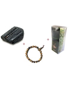 Photo de Coffret protection : Tourmaline noire + Bracelet  + Bougie - encens.business - Boutique ésotérique en ligne - vente de Coffre