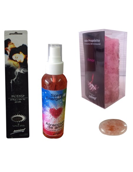 Photo de Coffret amour : Bougie + Spray + Palet + Encens - encens.business - Boutique ésotérique en ligne - vente de Coffret amour : B
