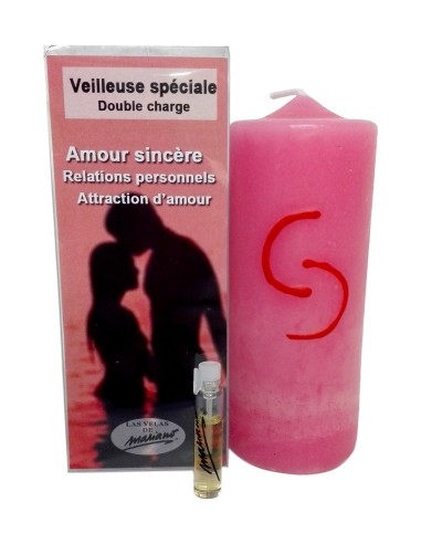 Photo de Bougie ésotérique Mariano "double charge" Amour Sincère - encens.business - Boutique ésotérique en ligne - vente de Bougie és