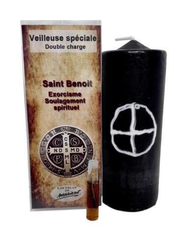 Photo de Bougie ésotérique Mariano "double charge" Saint Benoit - encens.business - Boutique ésotérique en ligne - vente de Bougie éso