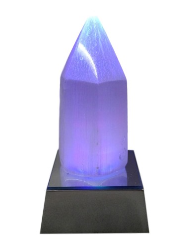 Photo de Eclairage d'ambiance pointe en Sélénite - encens.business - Boutique ésotérique en ligne - vente de Eclairage d'ambiance poin